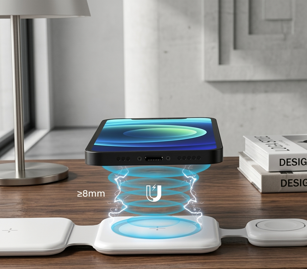 3-in-1 Foldable Magnetic Wireless Charging Station for iPhone, Apple Watch & AirPods