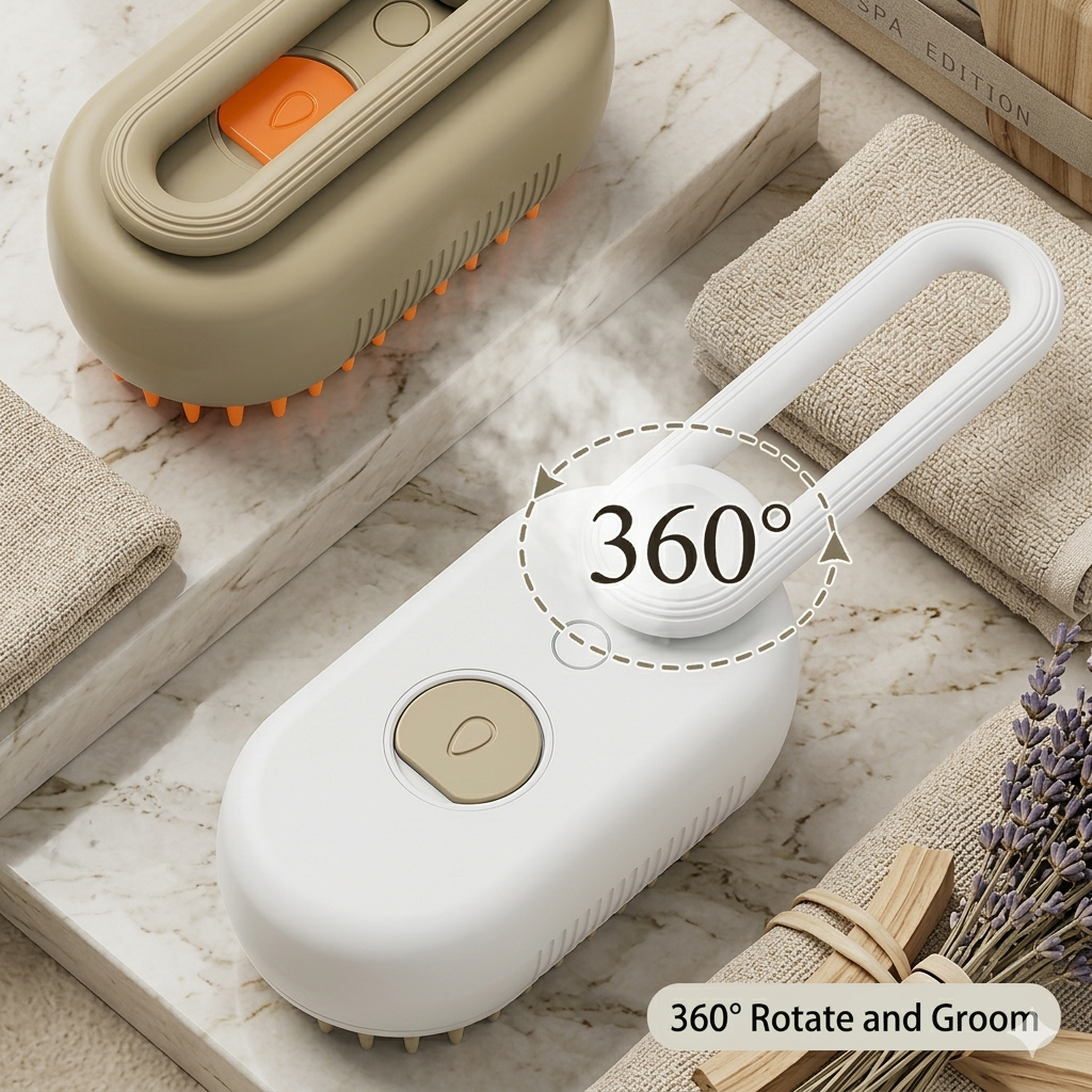 SteamBrush™ 3-in-1 Self-Cleaning Pet Groomer