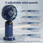3-in-1 Portable Mini Fan – Handheld, Neck & Desk | Quiet, Rechargeable Cooling Fan