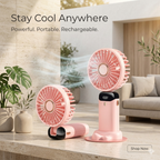3-in-1 Portable Mini Fan – Handheld, Neck & Desk | Quiet, Rechargeable Cooling Fan